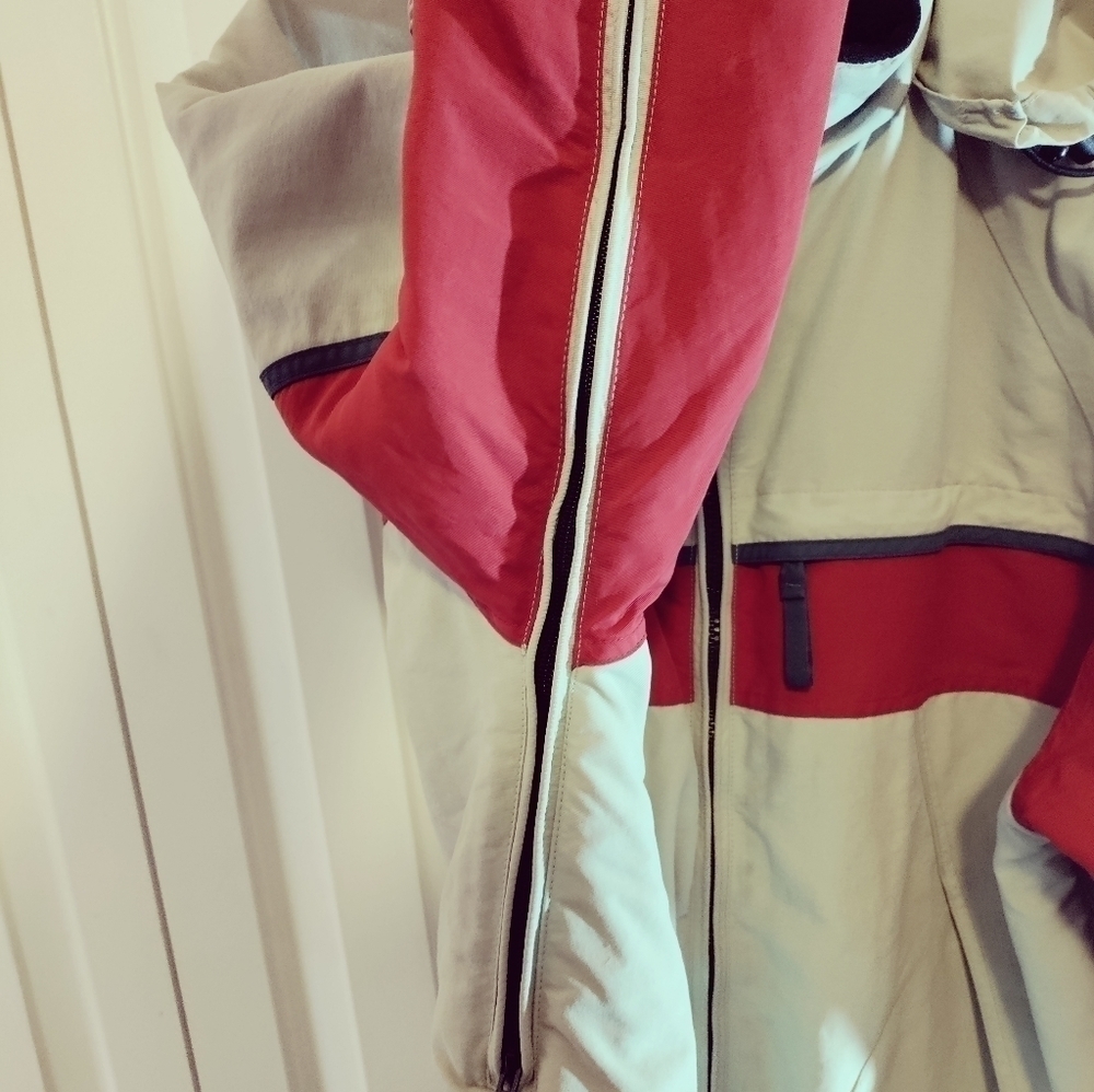 American Eagle Winter Coat Mens Medium beige and red - Picture 11 of 16